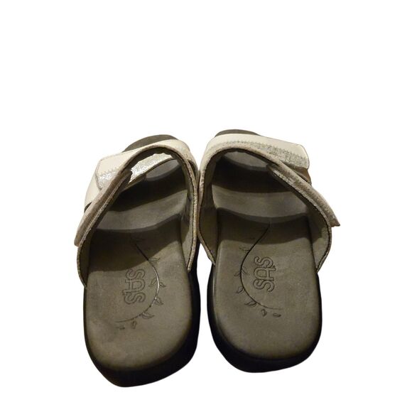 SAS Sandals Size 8M Nudu Slide White/Silver Comfort Slide On Grandma Core - Picture 10 of 16